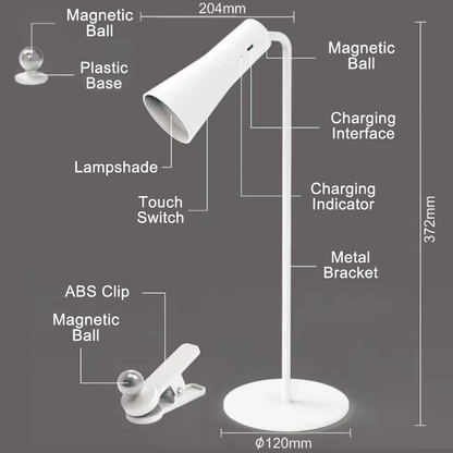 3 In 1 Magnetic Portable Table Lamp - Fully Flexible Lighting & Dimmable Eye Caring LED Lamp